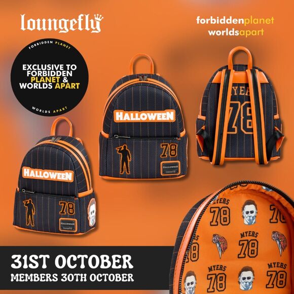 Loungefly Halloween Michael Myers Jersey 78 Mini Backpack Limited Edition NEW - Picture 8 of 8
